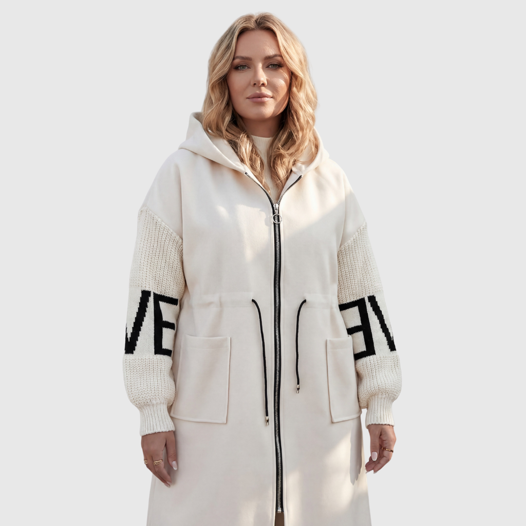 The Lysara — Knit Sleeve Cocoon Coat