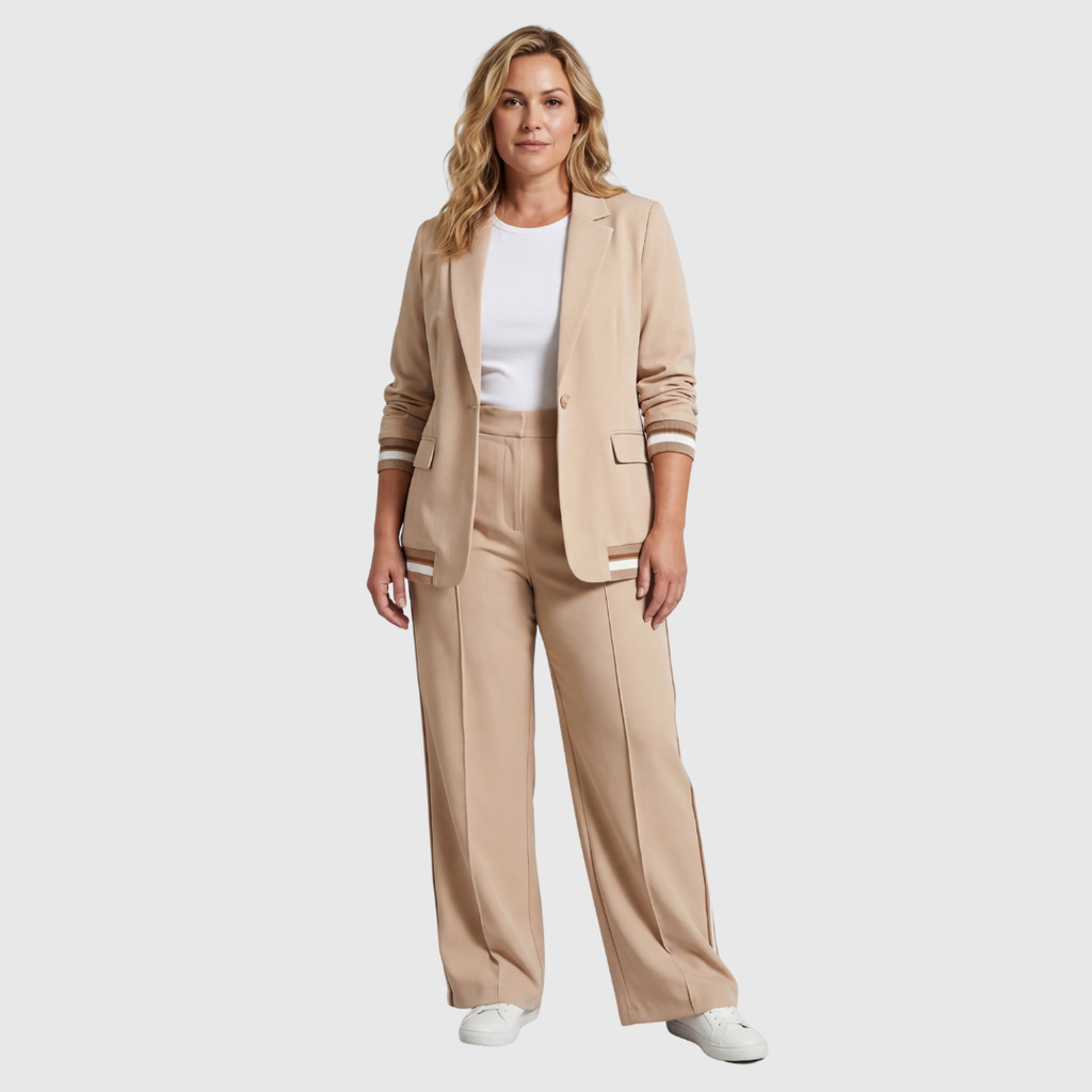 The Liora Set — Tailored Blazer & Trousers in Khaki