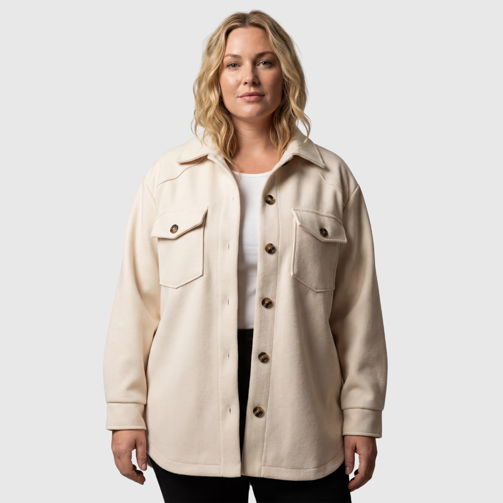 The Liora Belted Knit Jacket — Bone
