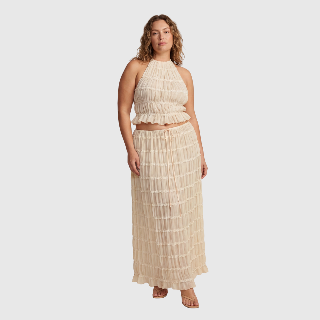 Sablea Set — Onyx Halter & Maxi Skirt