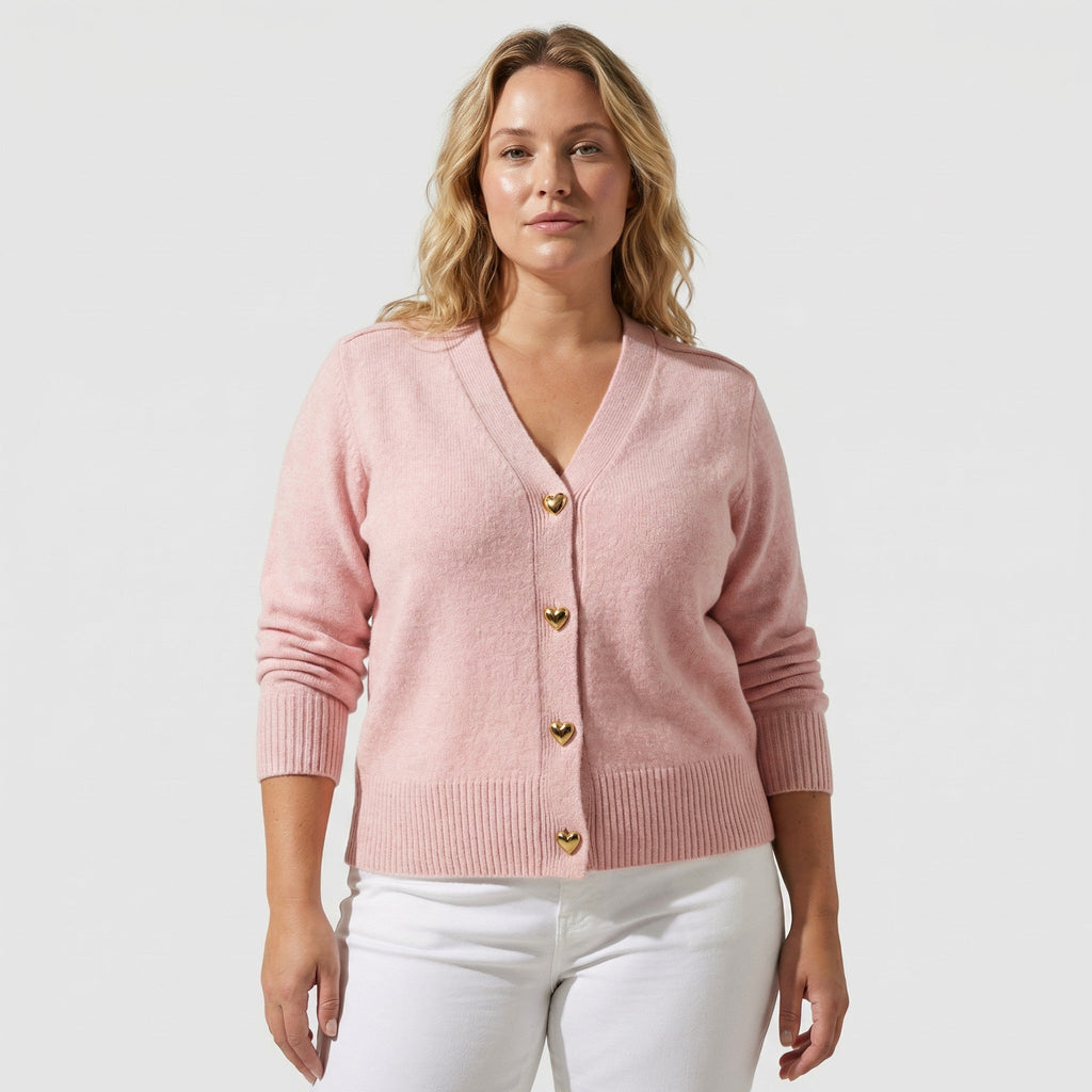 Liora Cardigan — Heart Gold Buttons
