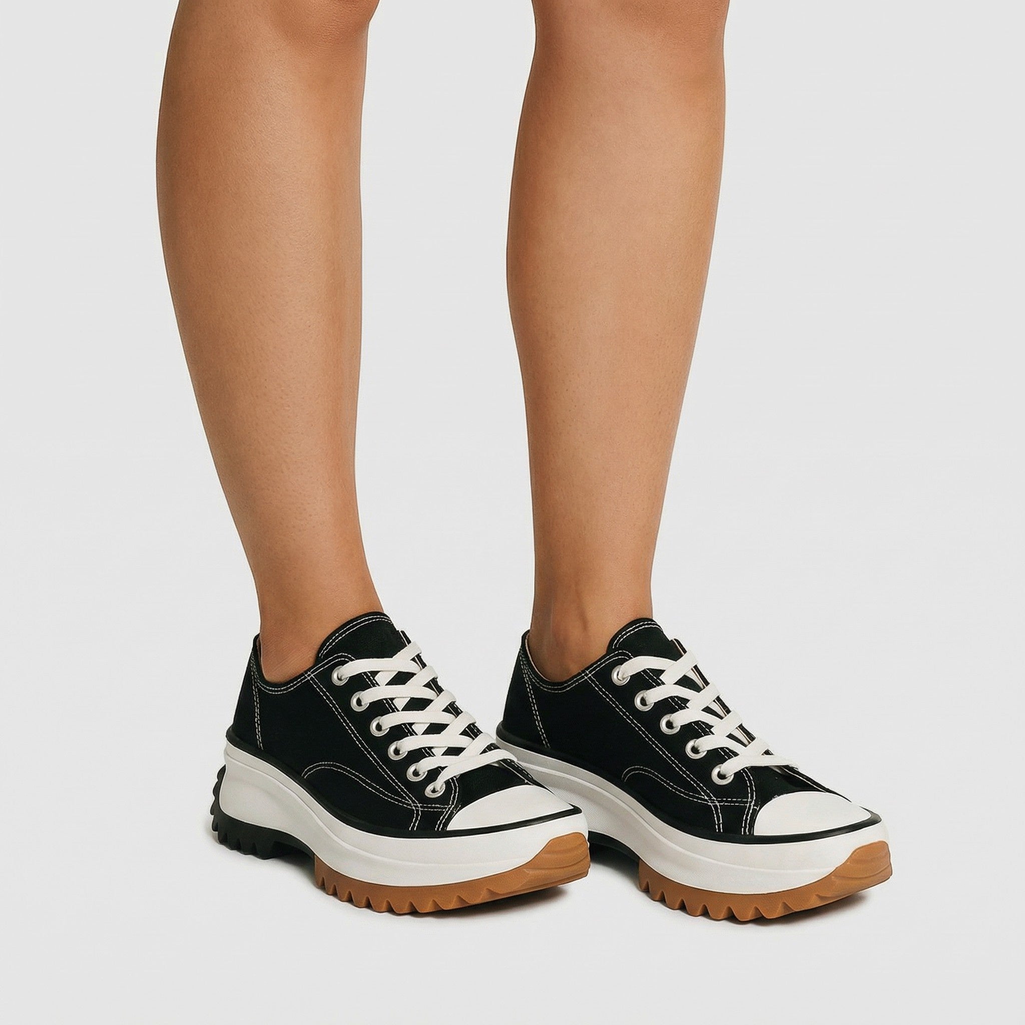 The Oren — Black Canvas Platform Sneaker