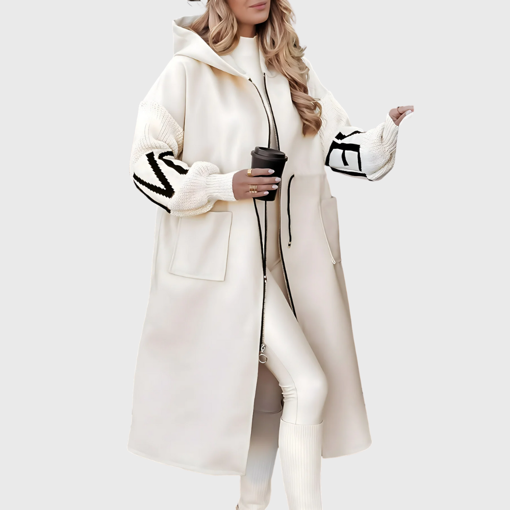 The Lysara — Knit Sleeve Cocoon Coat
