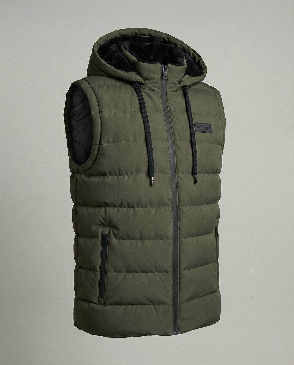 The Kael — Quilted Hooded Vest in Slate
