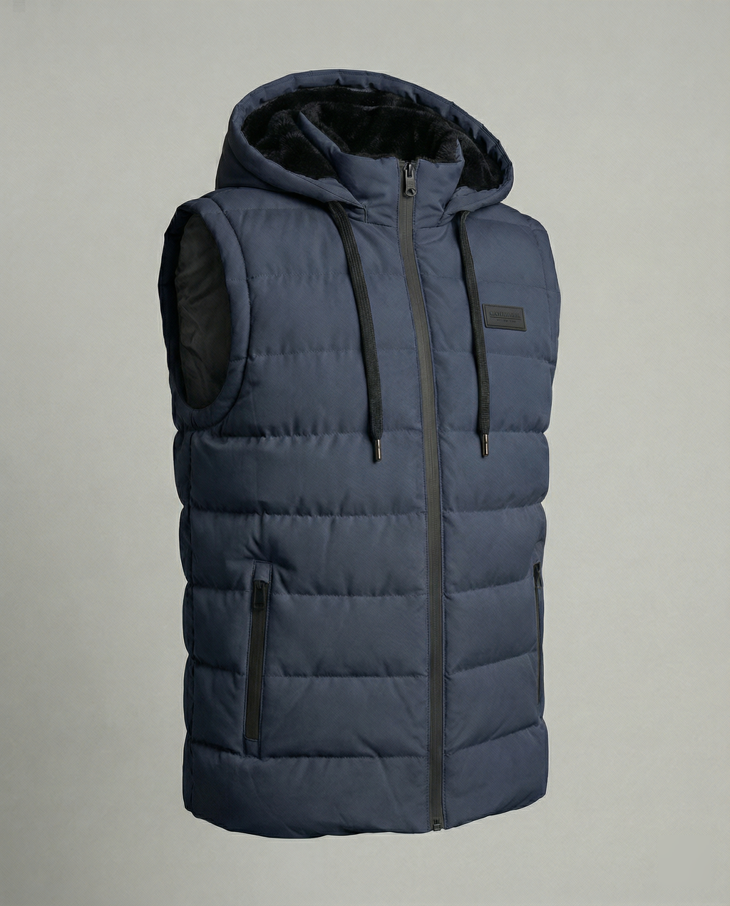 The Kael — Quilted Hooded Vest in Slate