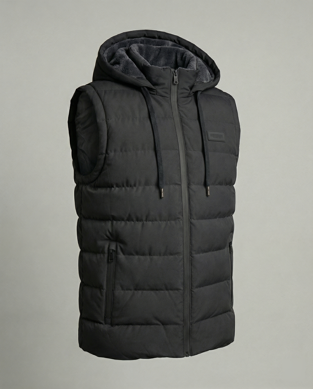 The Kael — Quilted Hooded Vest in Slate