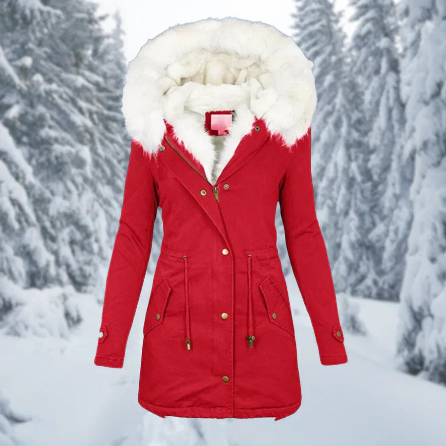 The Sanna Parka — Cobalt Faux Fur Trim