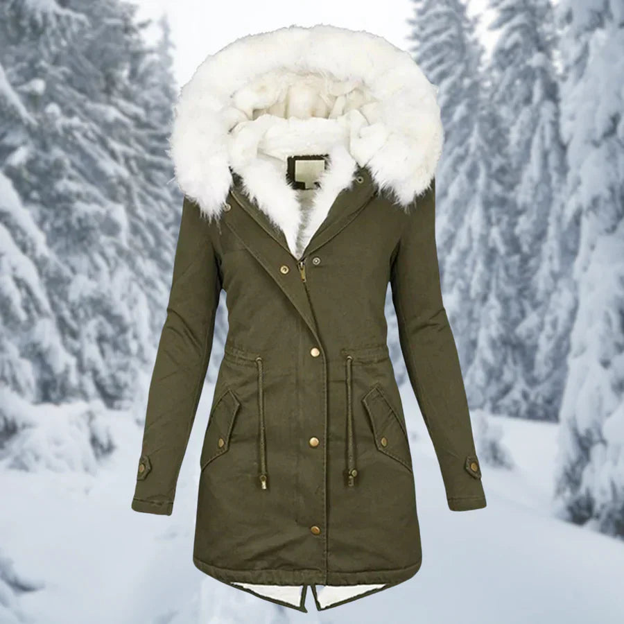 The Sanna Parka — Cobalt Faux Fur Trim