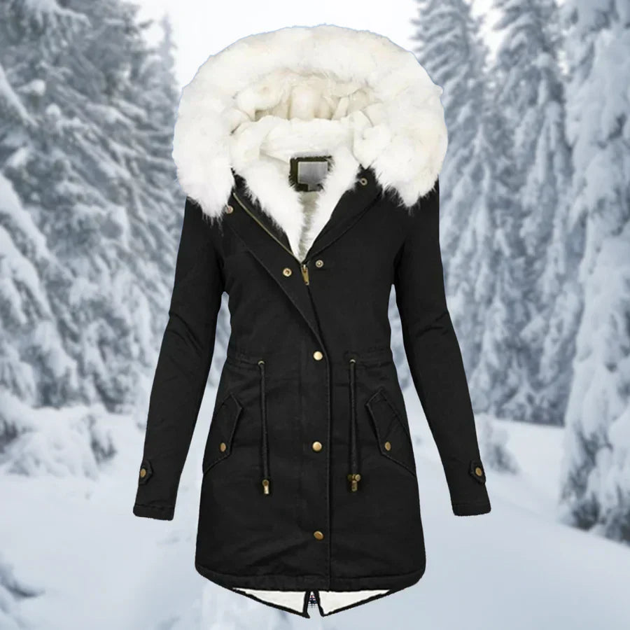 The Sanna Parka — Cobalt Faux Fur Trim