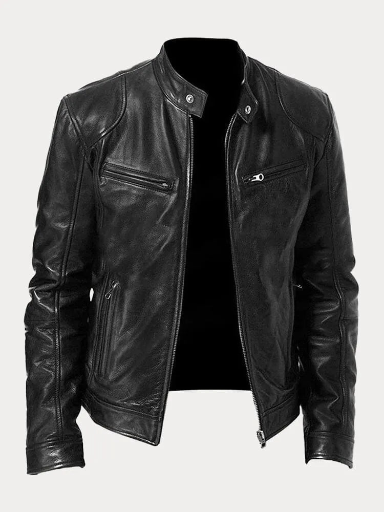 The Kaelen — Slate Vegan Biker Jacket