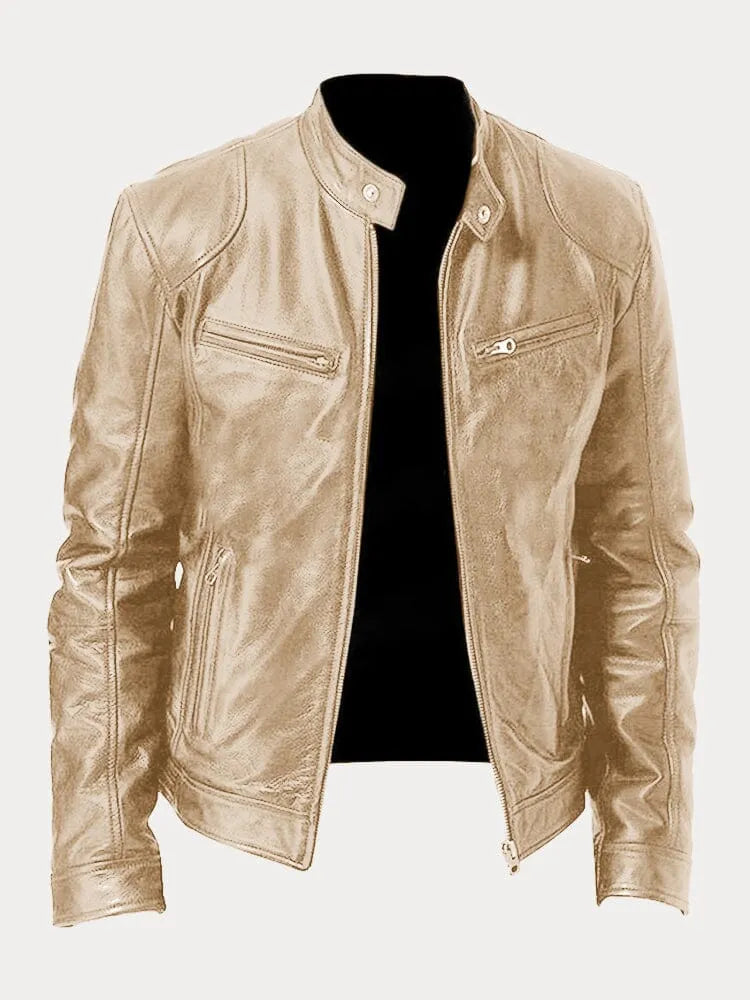 The Kaelen — Slate Vegan Biker Jacket
