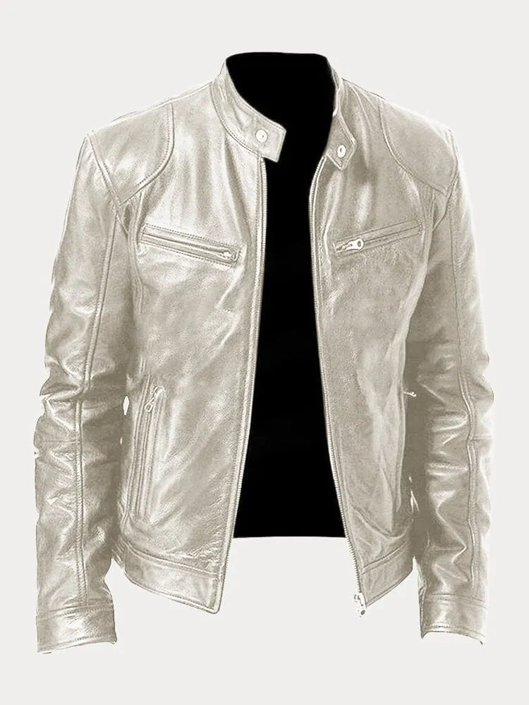 The Kaelen — Slate Vegan Biker Jacket