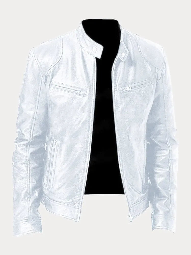 The Kaelen — Slate Vegan Biker Jacket