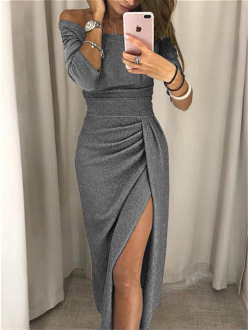 Elara Wrap — Auburn Shimmer Dress