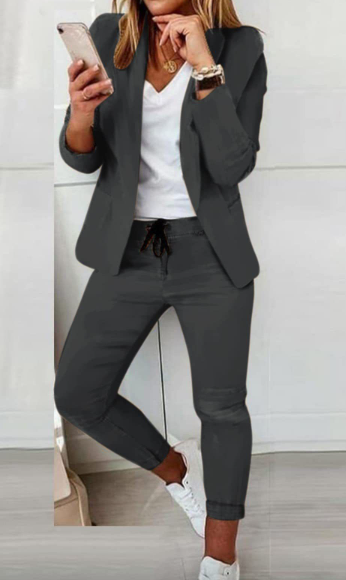 The Sable Two-Piece — Tailored Blazer & Jogger Trousers