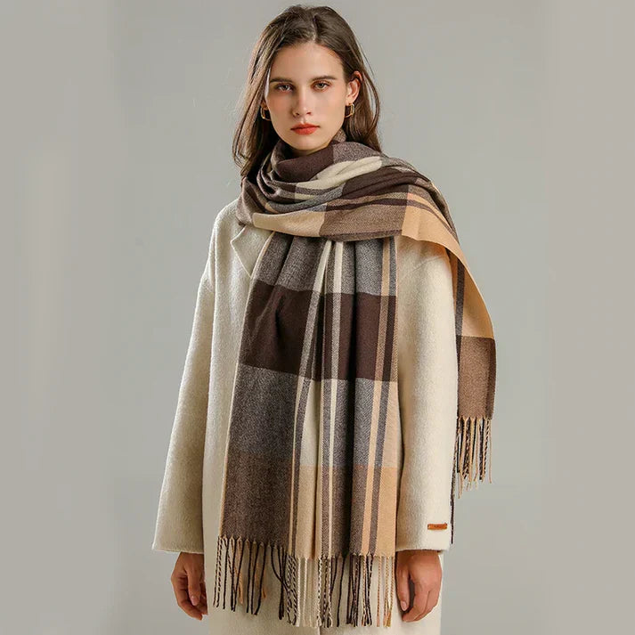 The Elara Blanket Scarf — Slate Check