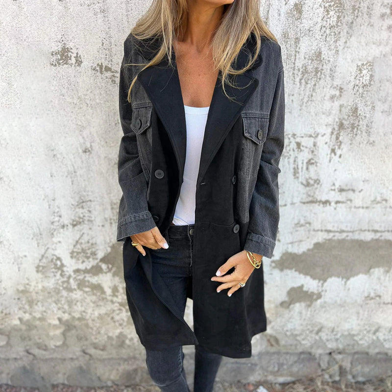 The Kaela — Indigo Denim Trench