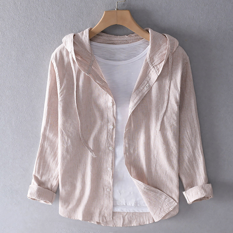 The Eira — Breezy Linen Hooded Shirt