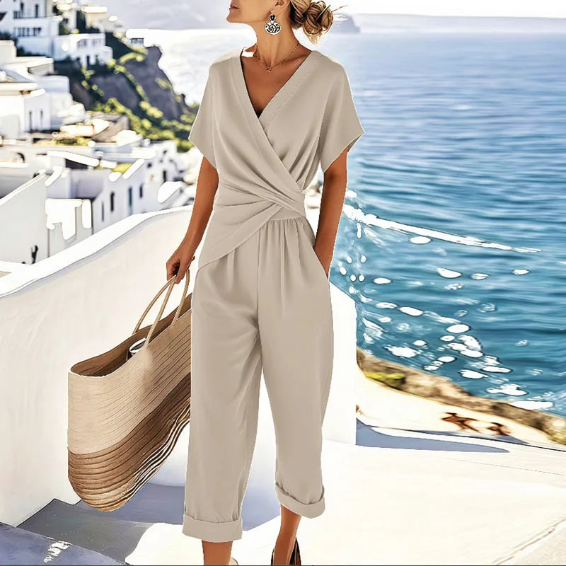 The Lysara Set — Almond Wrap & Wide-Leg