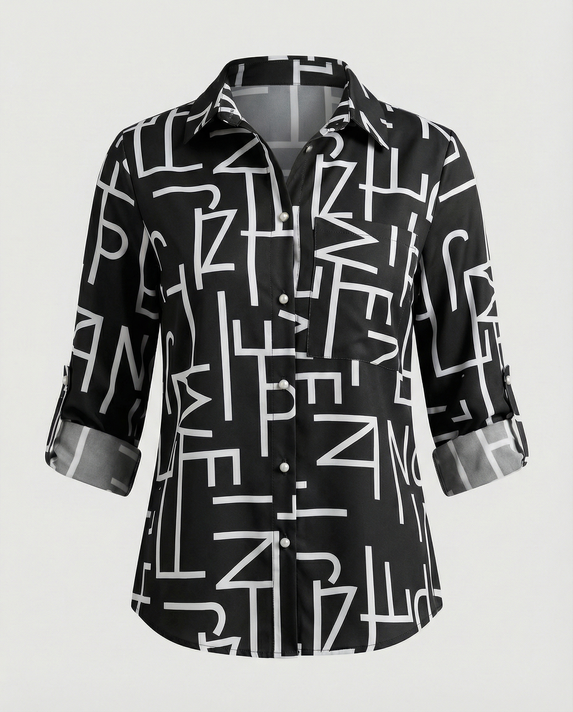 The Liora — Blue Script Shirt
