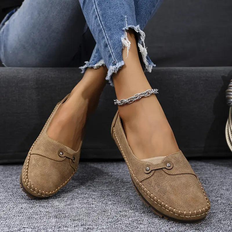Tova Slip-On — Chestnut Leather