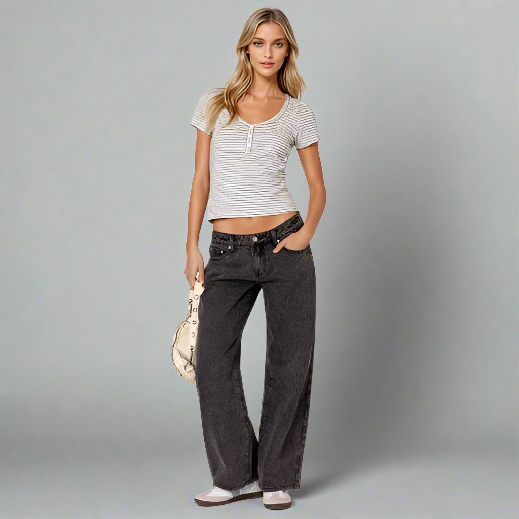 The Roxy — Azure Wide-Leg Denim
