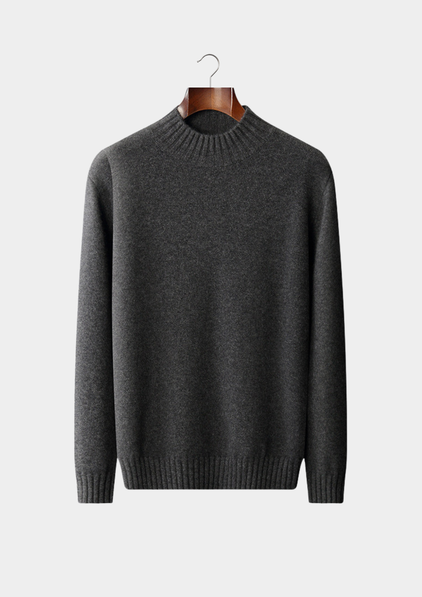 PULL COL ROULÉ EN CACHEMIRE PUR GRIS CLAIR