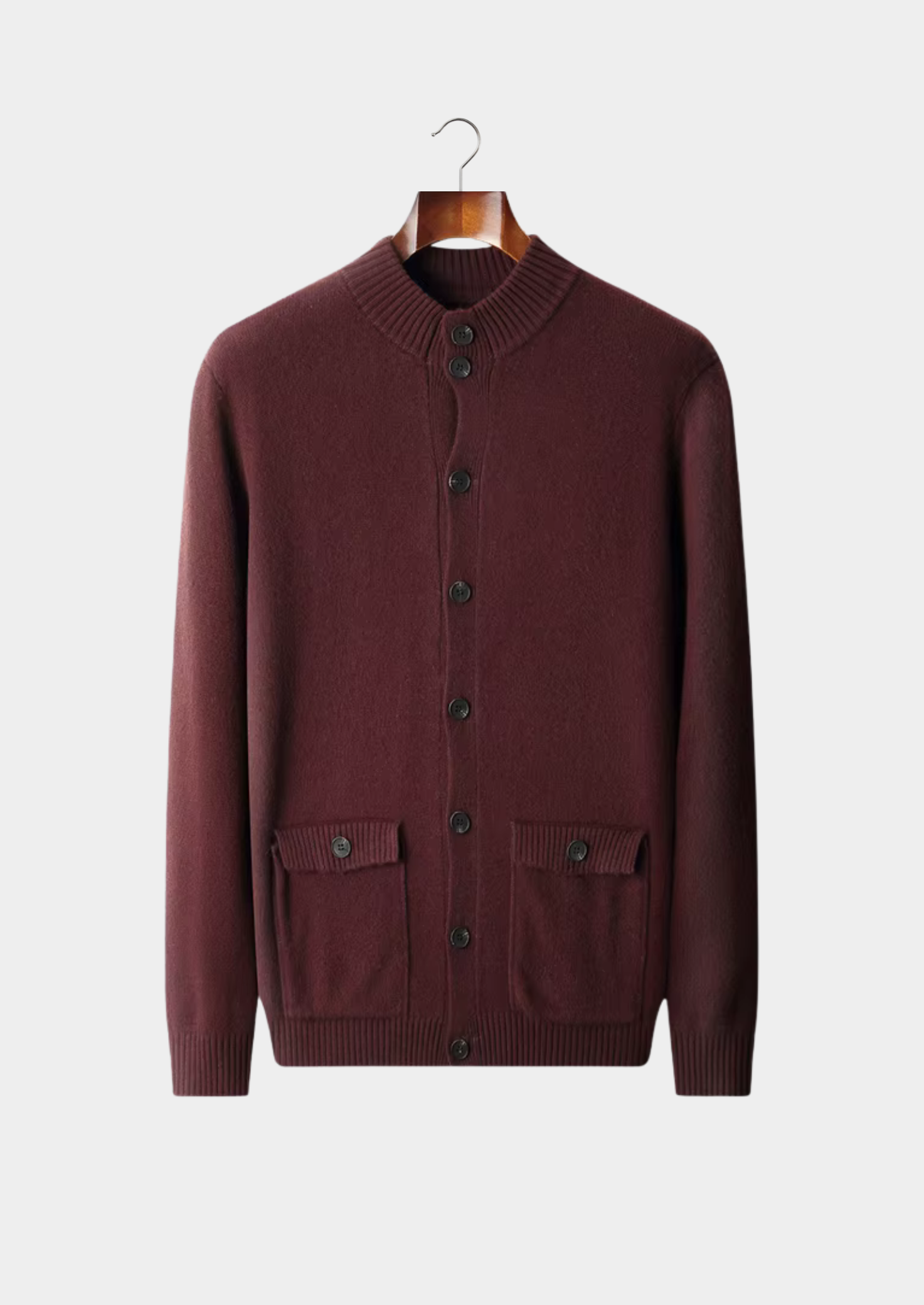 Cardigan à boutons en laine mérinos extra-fine pure tricotée