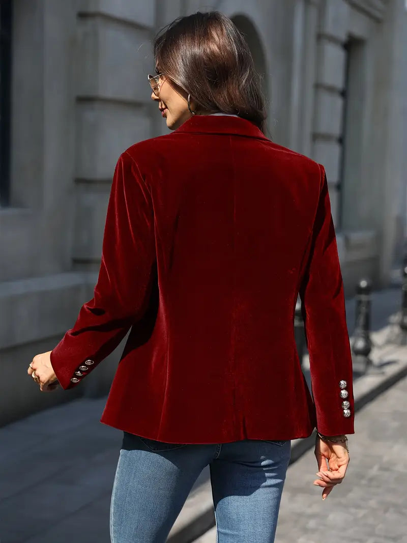 The Isola Velvet Blazer — Midnight