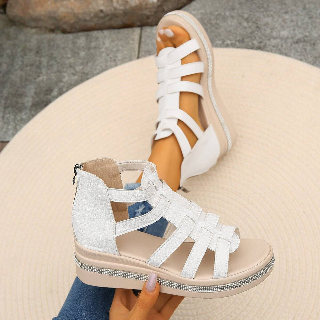 The Liora — Midnight Wedge Sandals