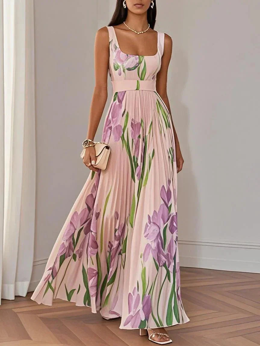 Yara™ - Robe maxi plissée en chiffon
