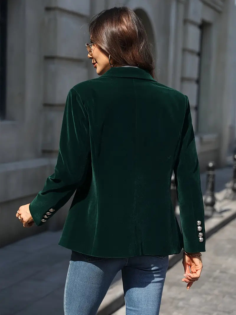 The Isola Velvet Blazer — Midnight