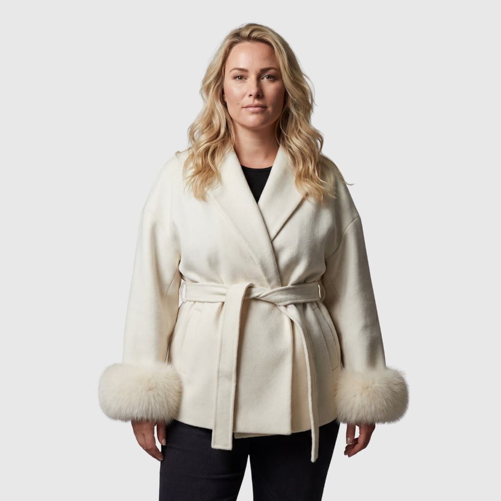 The Ivara Wrap — Frosted Cuff Coat