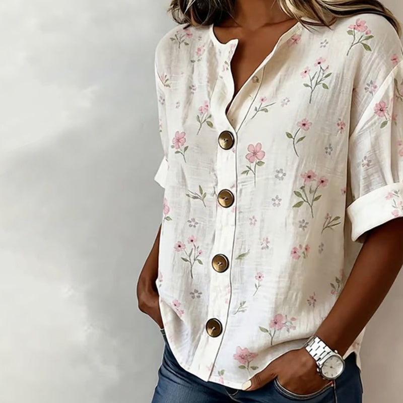 Blouse à motif floral vintage