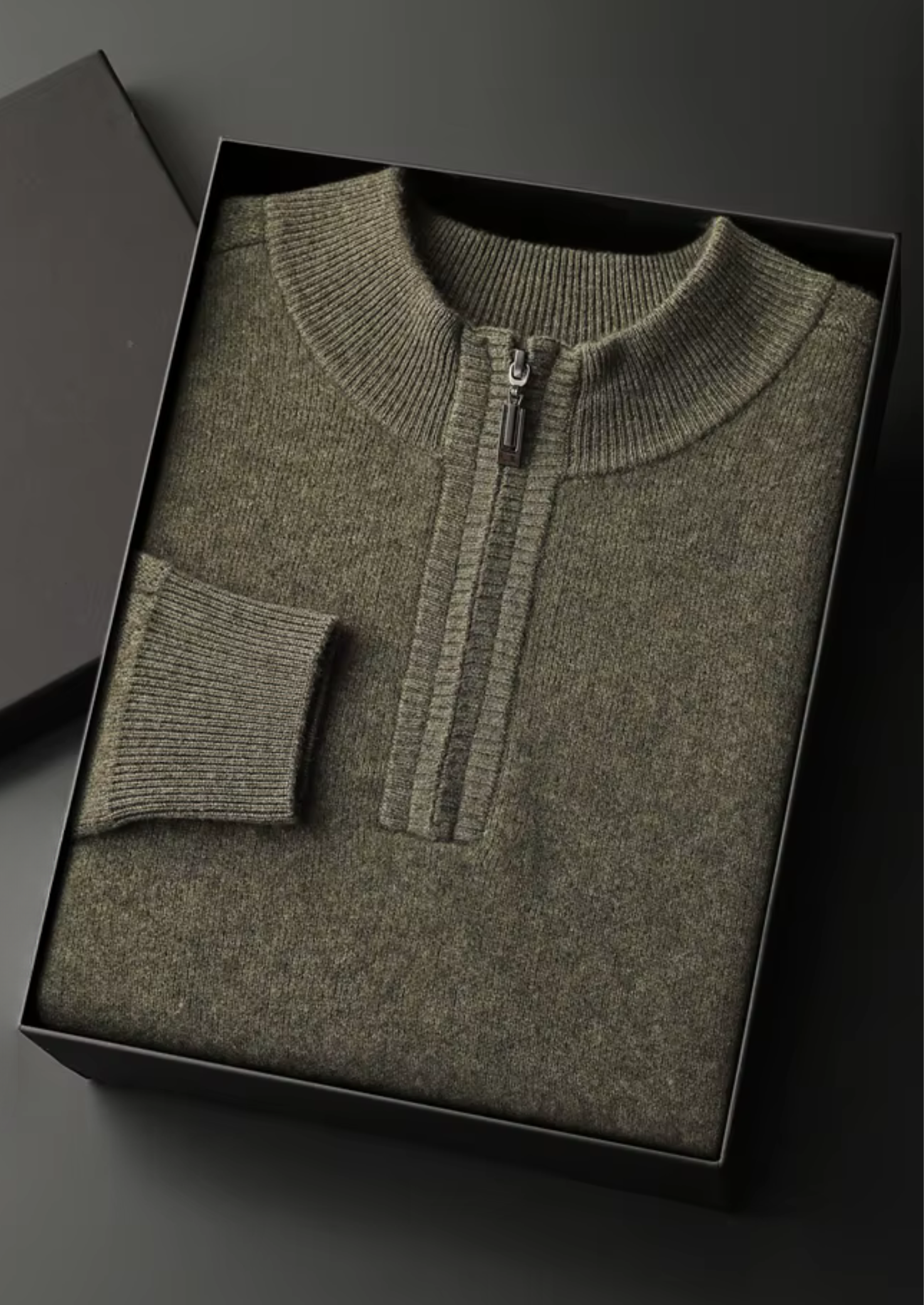 Pull-over essentiel en cachemire premium à demi-fermeture éclair