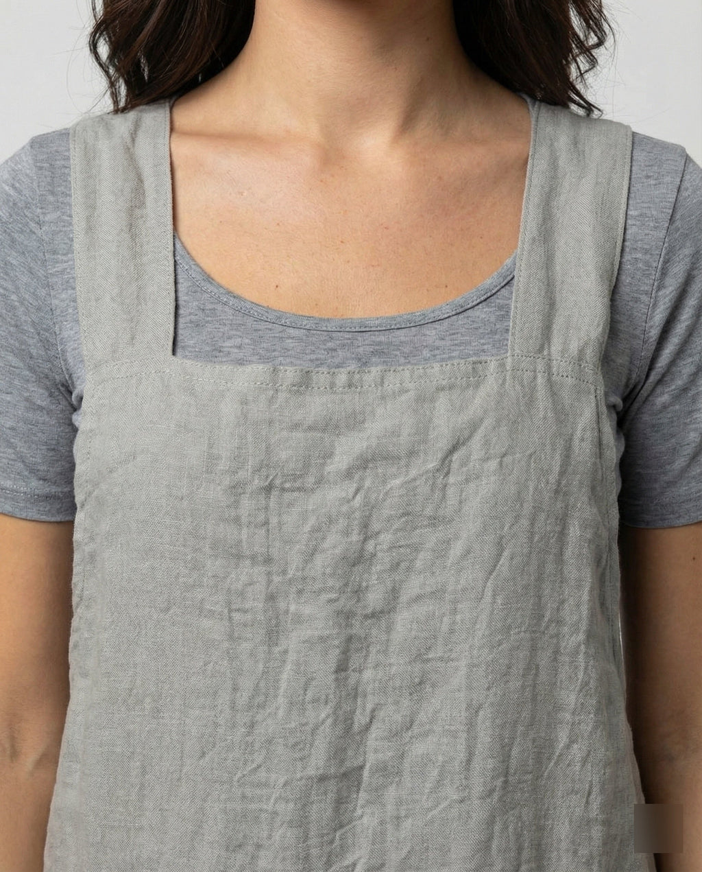 The Liora Pinafore — Slate Cotton