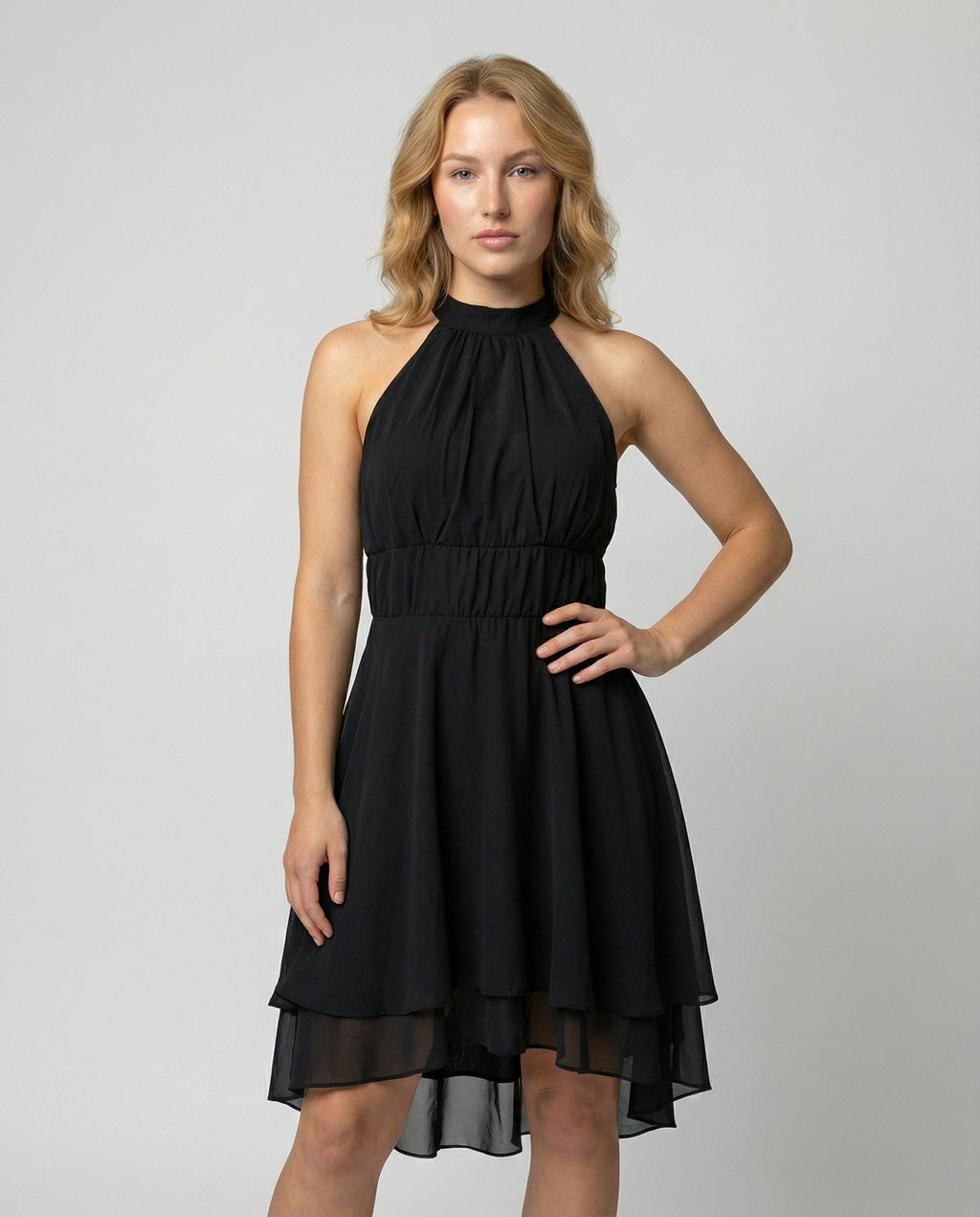 Isla Ruffle Dress — Midnight