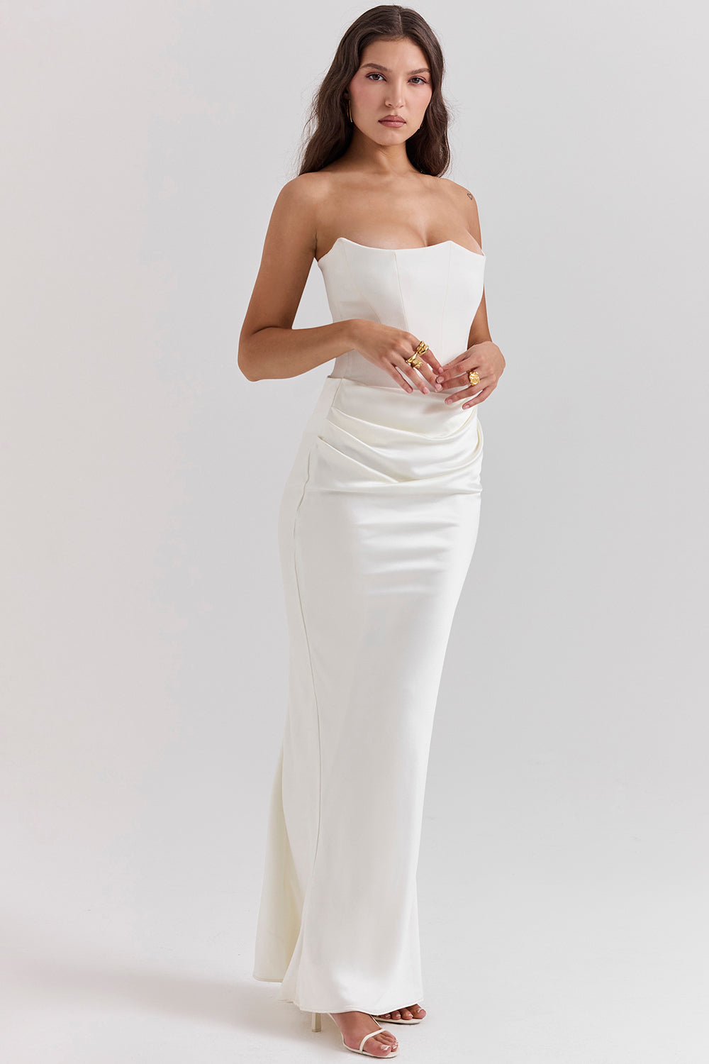 Persephone — Ivory Strapless Corset Gown