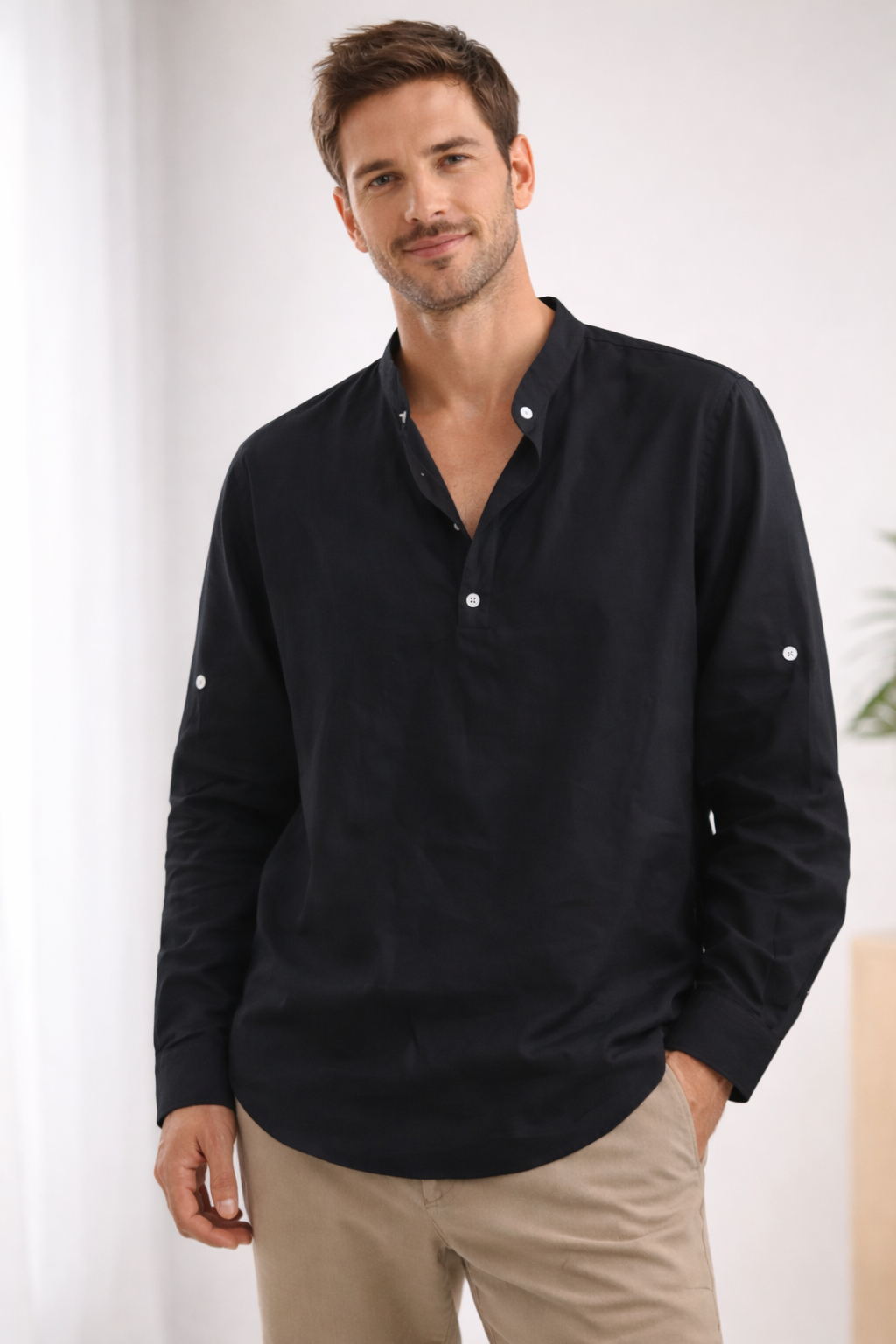 The Elara Henley — Sand
