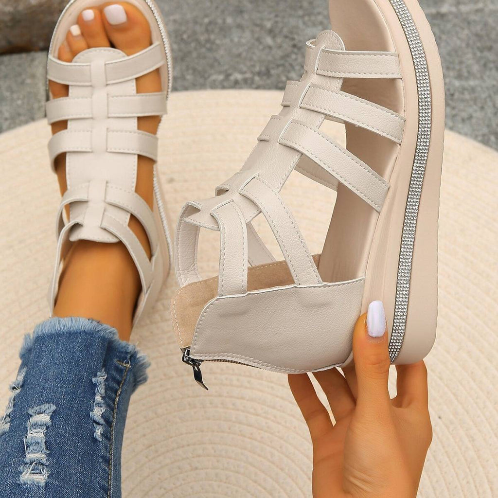 The Liora — Midnight Wedge Sandals