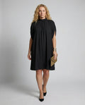 The Liora Mini — Noir Batwing Dress