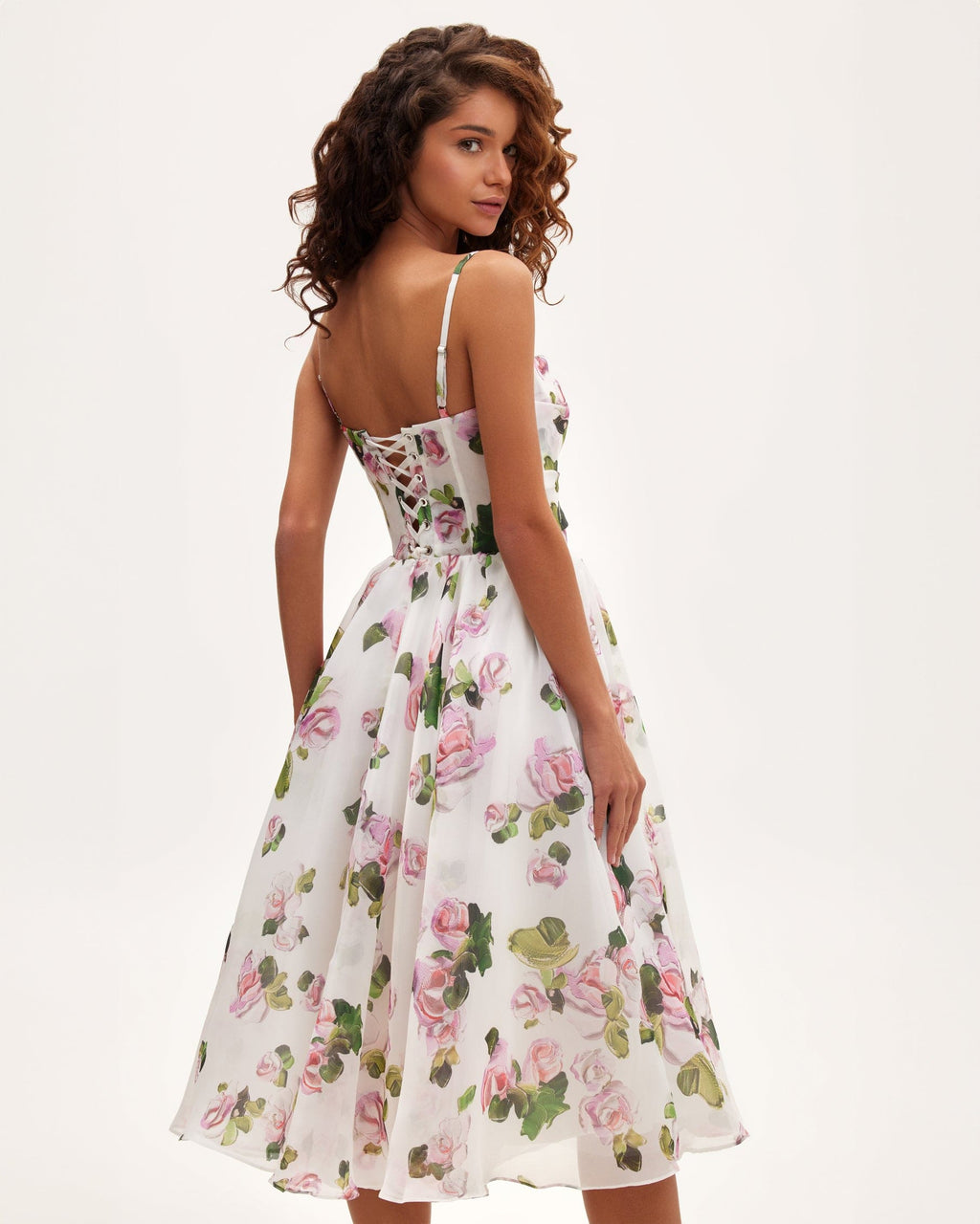 EMERY | Robe fleurie mi-longue