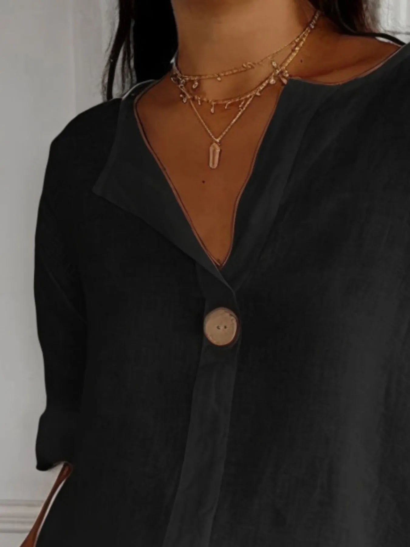 The Norah — Chalk Linen-Blend Blouse