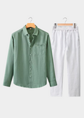 ENSEMBLE D'ÉTÉ À MANCHES LONGUES DOLCEVITA - BLANC/VERT