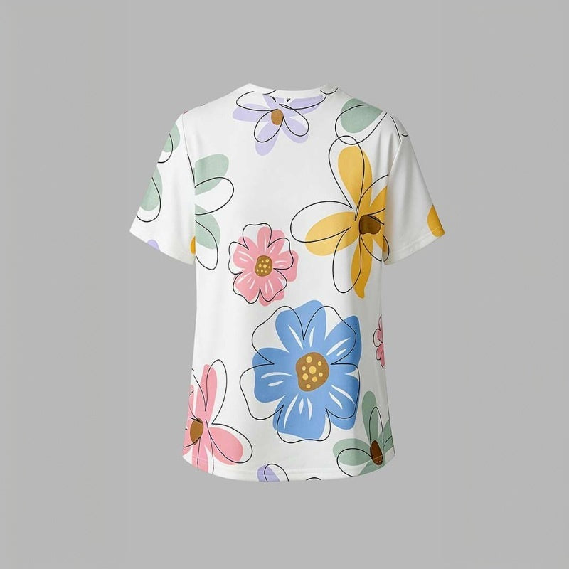 T-shirt décontracté avec imprimé floral