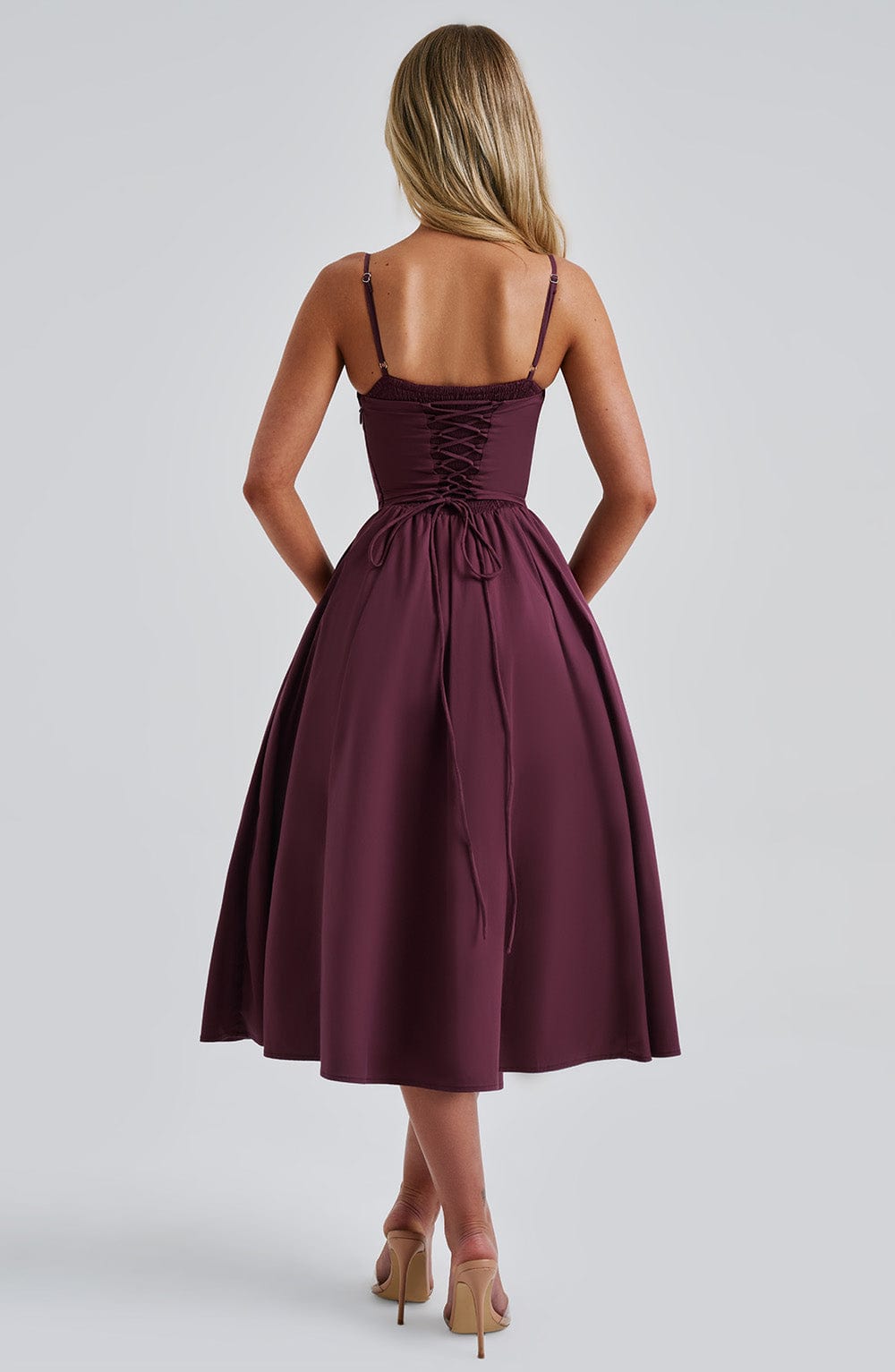 MAILEEN | Robe Midi Élégante avec Design Corset