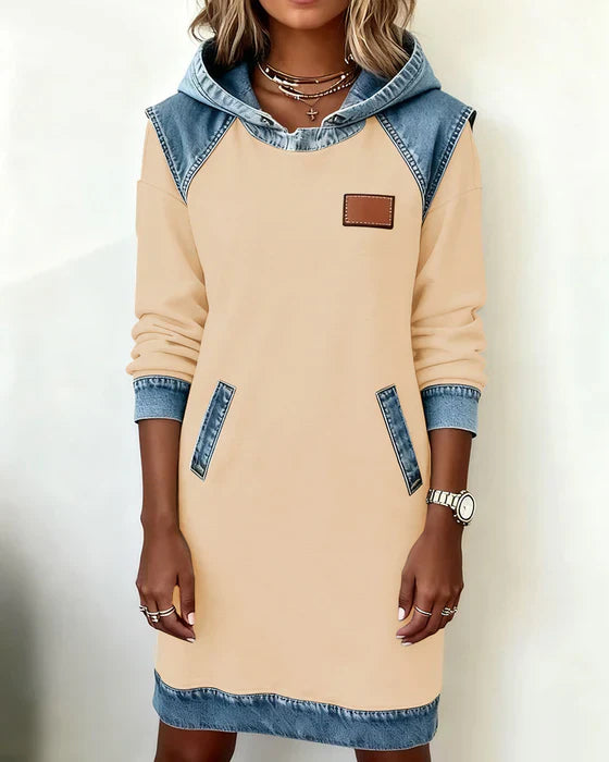 Alexa | Robe sweat à capuche confortable avec contraste