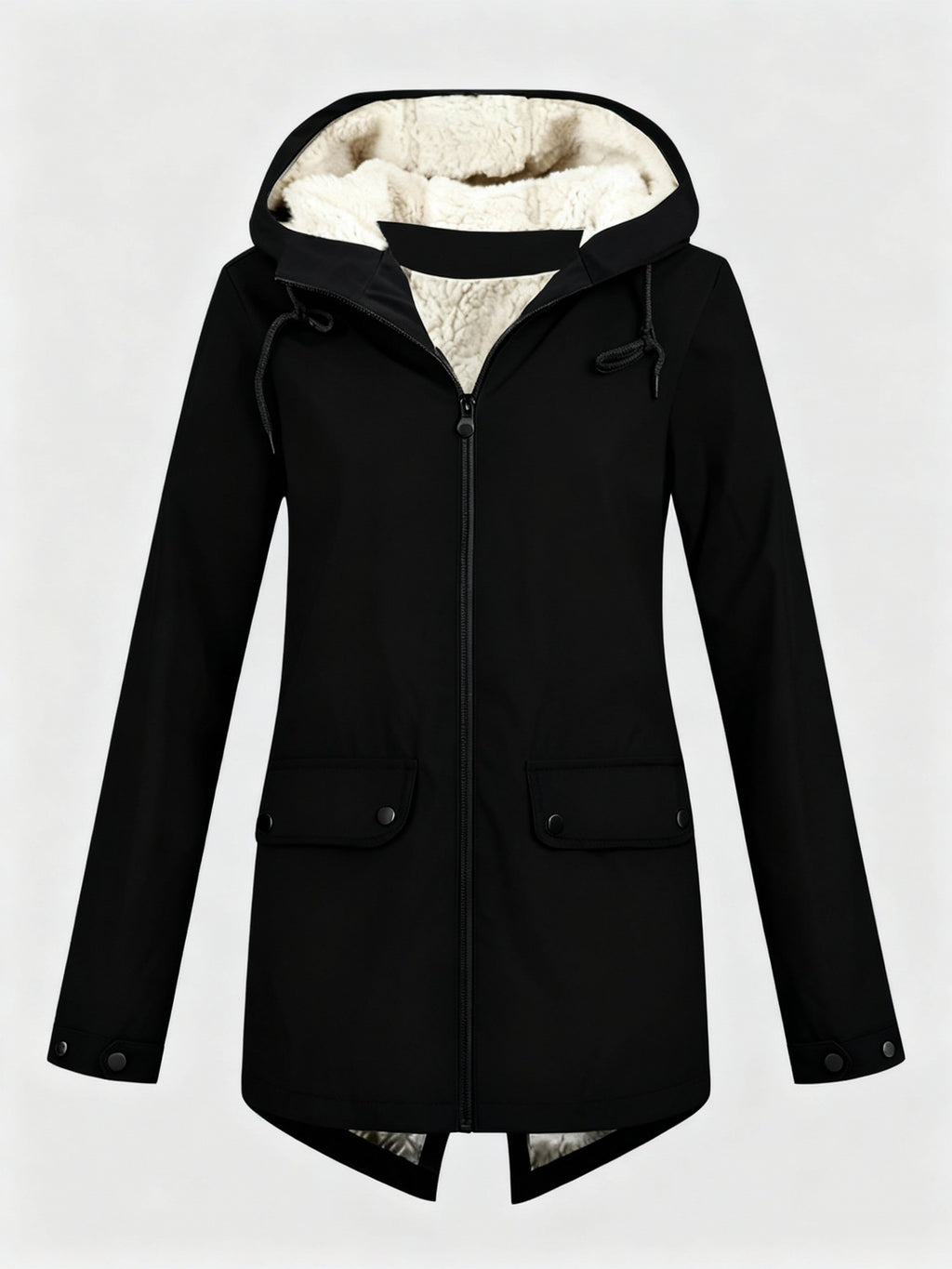 The Elara Parka — Onyx Fleece Lined