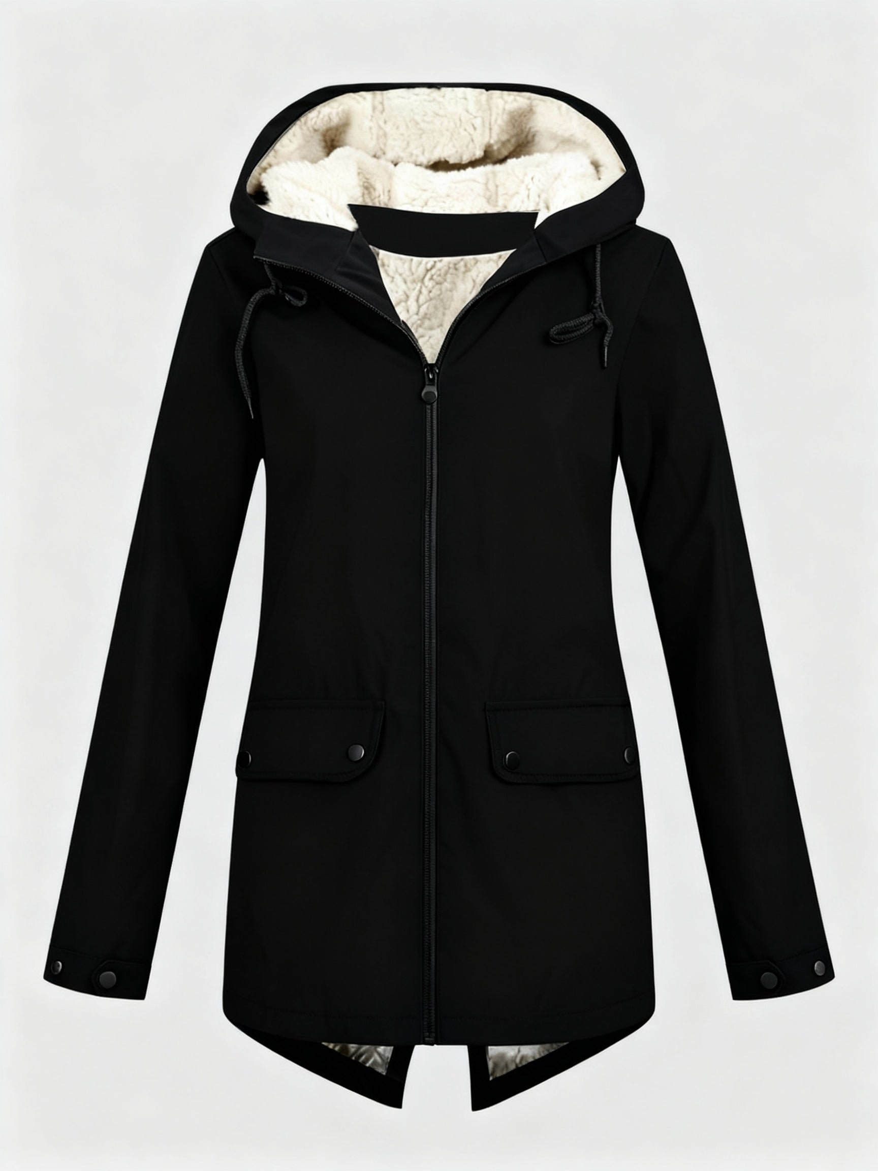 The Elara Parka — Onyx Fleece Lined