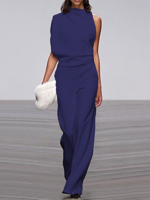The Sovra Jumpsuit — Midnight Wide-Leg